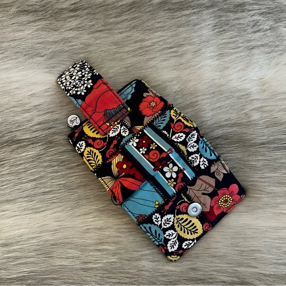 VERA BRADLEY Happy Snails 2011 Patchwork Snap Wallet Blue Yellow Orange Y2K - Picture 6 of 14